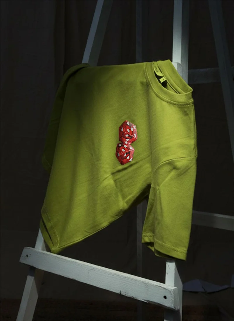 globus Globus Women Green Round Neck Short Sleeves Graphic Print Oversized Fit T-Shirt