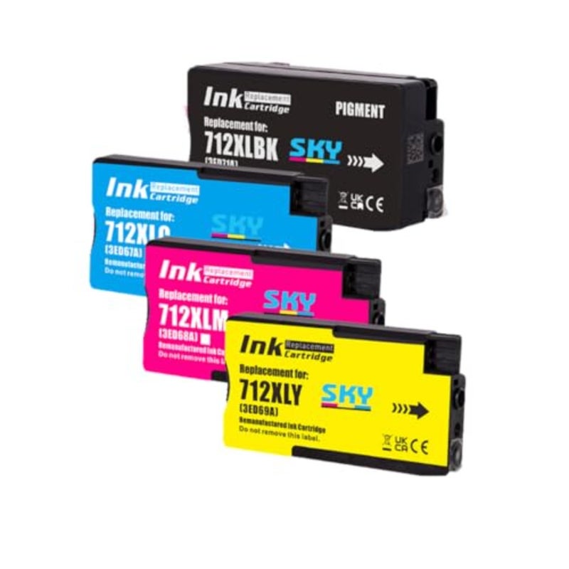 HP DesignJet plotter printers: high-yield 4-color ink set, pigment-based, black/cyan/magenta/yellow, fade-resistant and smudge-proof - Image 1
