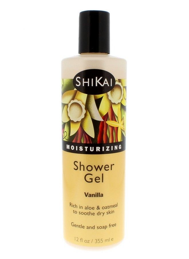 SHIKAI Daily Moisturizing Shower Gel Rich In Aloe Vera & Oatmeal That Leaves Skin Noticeably Softer & Healthier Relief For Dry Skin Gentle Soapfree Formula (Vanilla 12 Ounces)  - Image 2
