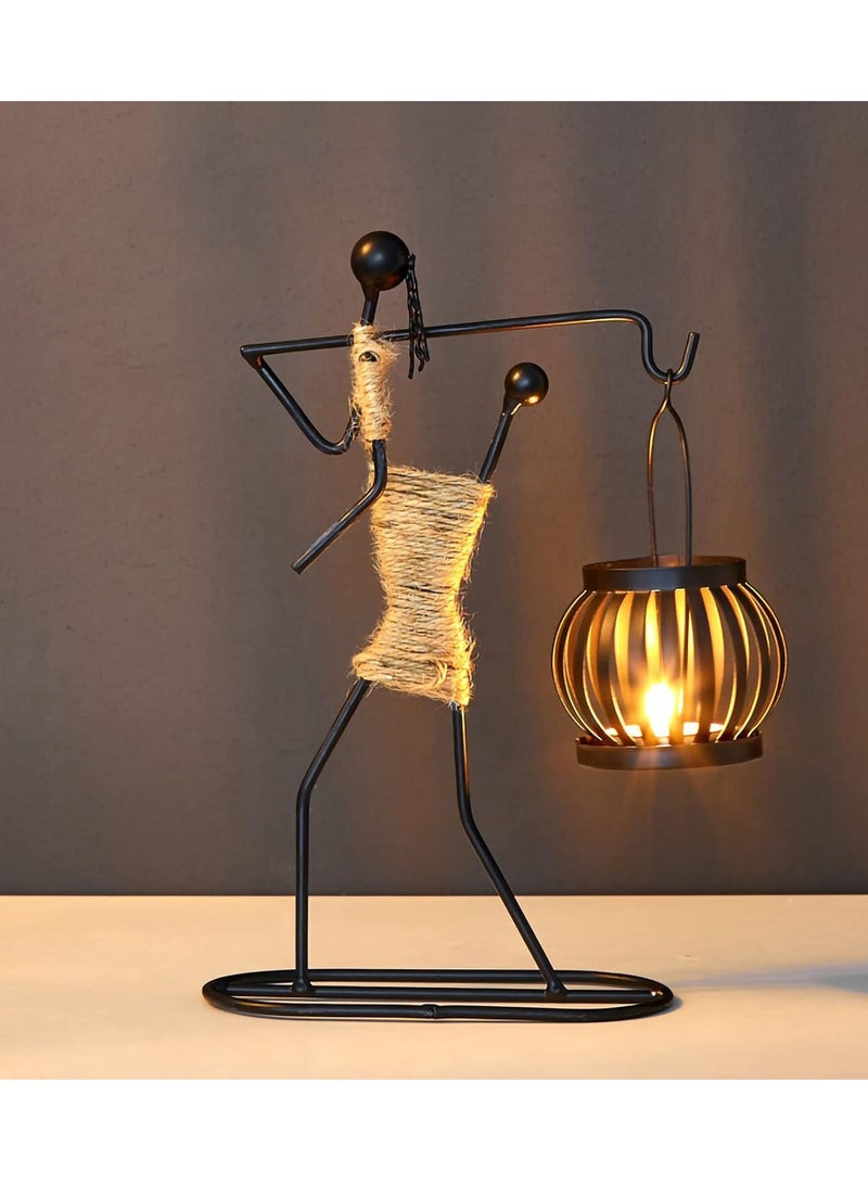 ARNOTEC Metal Candle Holder Abstract Character Candlestick Decorative Handmade Candlestick Vintage Candle Stand for Wedding Home Coffee Shop Table Decoration Art Gift  - Image 2