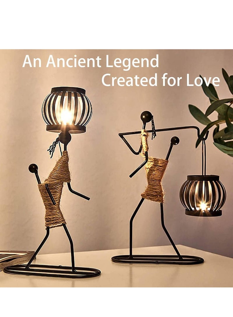 ARNOTEC Metal Candle Holder Abstract Character Candlestick Decorative Handmade Candlestick Vintage Candle Stand for Wedding Home Coffee Shop Table Decoration Art Gift  - Image 4