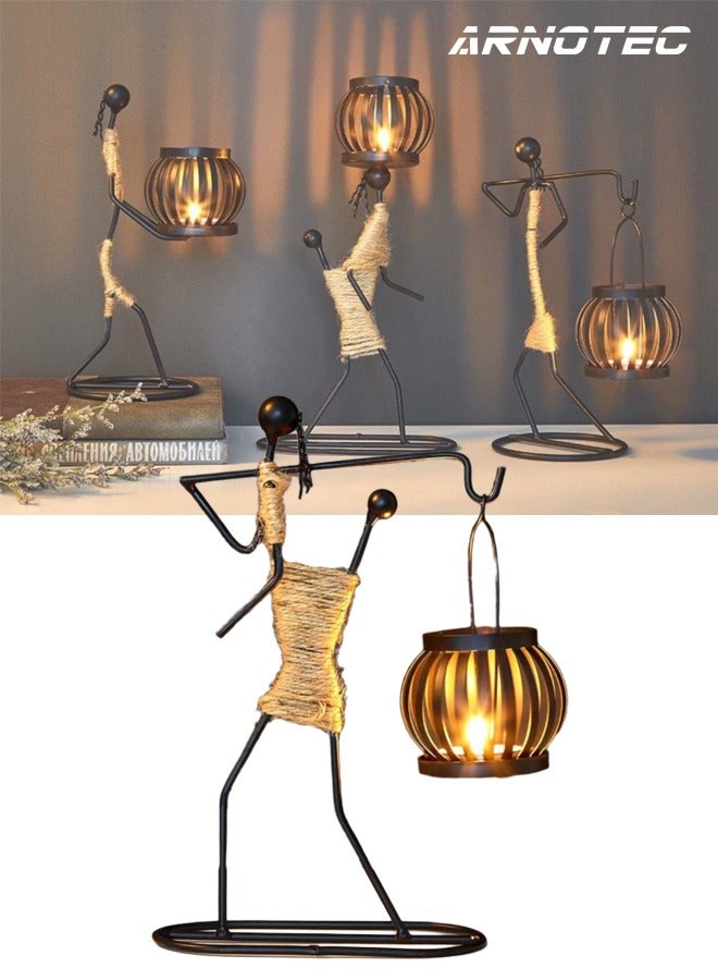 ARNOTEC Metal Candle Holder Abstract Character Candlestick Decorative Handmade Candlestick Vintage Candle Stand for Wedding Home Coffee Shop Table Decoration Art Gift  - Image 1