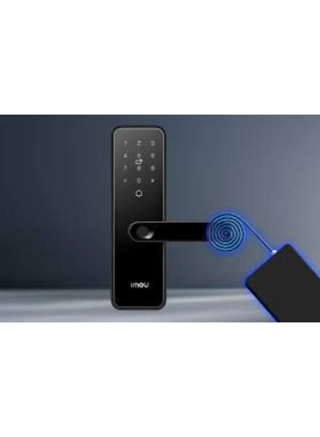 IMOU K1S Smart Door Lock – Keyless Digital Lock with Handle - Fingerprint, App & Card Access  & Remote Control | Weather-Resistant – Black - Image 4