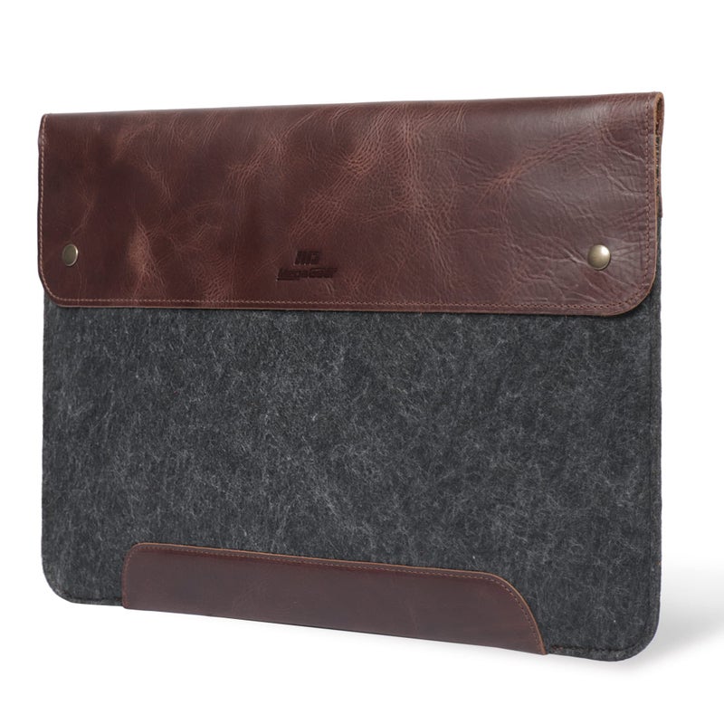 MegaGear Genuine Leather Fleece Case Compatible with MacBook Pro 14 M5 M4 M3 M2 M1 MacBook Air 136 13 M5 M3 M2 M1 1314 Inch 20202026 Brown - Image 2