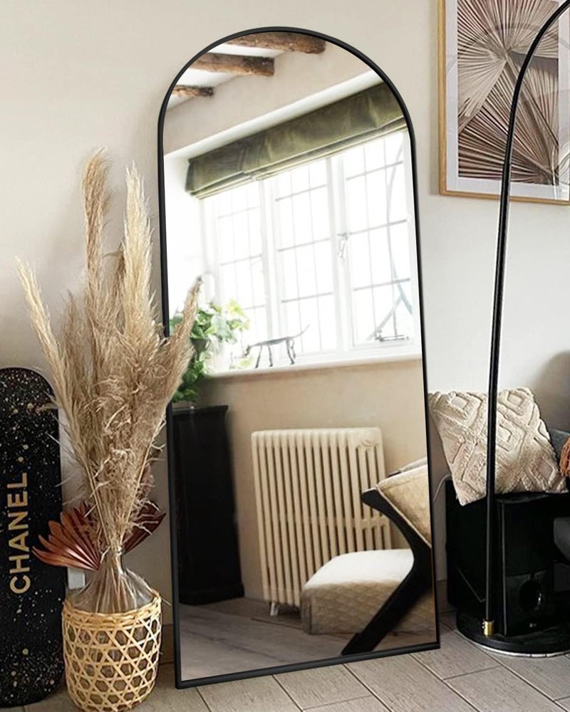 ITSRG Full-Length Mirror with Stand, 30 x 71 inches, Floor Mirror, Freestanding, Curved Wall Mirror, Oversized Full-Length Mirror, Black Full-Length Arch Mirror, Full-Length Wall Mirror - Image 1