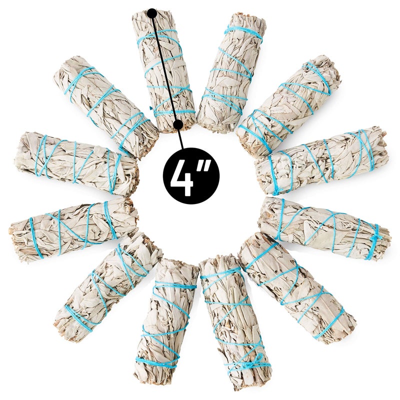 JL Local White Sage Smudge Sticks 4" Inch Smudging Wands 6 Bundles | Smudge Kit White Sage Incense Sticks for Home Cleansing (6 Pack) - Image 3