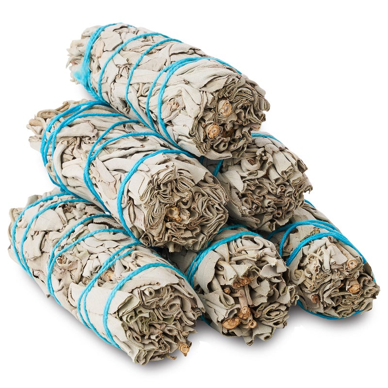 JL Local White Sage Smudge Sticks 4" Inch Smudging Wands 6 Bundles | Smudge Kit White Sage Incense Sticks for Home Cleansing (6 Pack) - Image 1