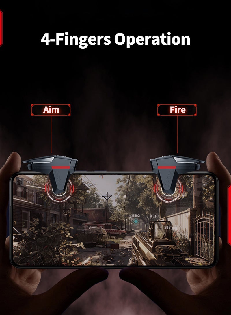 Pxnest 2 Pack Mobile Game Triggers, 4-Finger Gaming Controller, Plug & Play for PUBG, iPhone & Android - Image 3