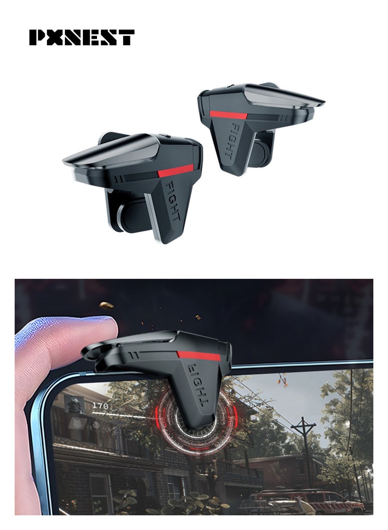 Pxnest 2 Pack Mobile Game Triggers, 4-Finger Gaming Controller, Plug & Play for PUBG, iPhone & Android - Image 1