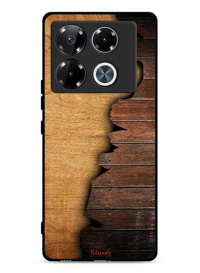 Tolwak Infinix Note 40 Pro 5G Protective Case Cover Vintage Wood Pattern - Image 1