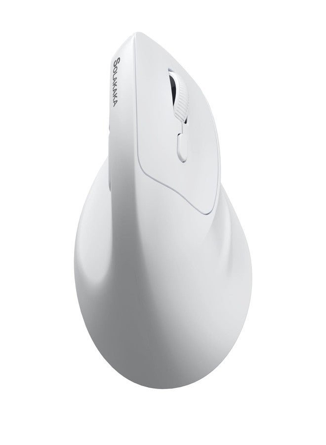 SOLAKAKA SM520 Ergonomic Mouse with 24000 DPI, Vertical Mouse with Programmable Side Button, Wireless Mouse with Tri-Mode Connection - BT5.0/USB-C/2.4GHz, for Desktop, PC, Laptop (White) - Image 1