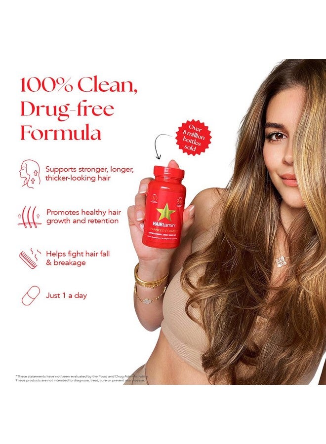 Hairtamin Advanced Vegan Biotin Supplement Pack | Hair, Skin & Nail Vitamins with Gentle Detangling Comb to Promote Growth & Thickness - Image 5