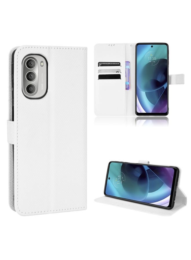Case Cover For For Motorola Moto G52j 5G Diamond Texture Leather Phone Case(White)