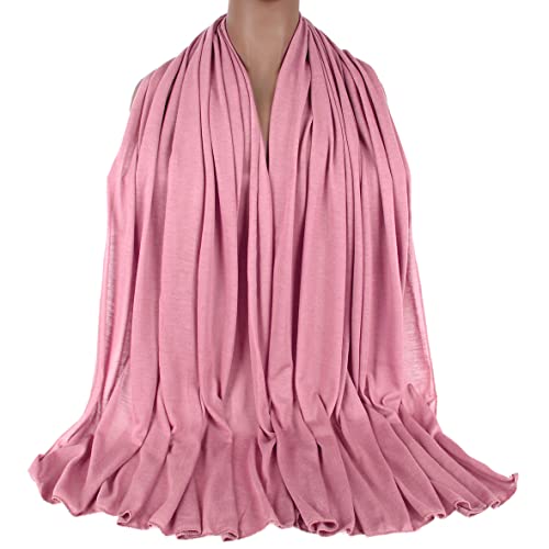Kachanaa Stretch Head Scarfs Headbands for Muslim Soft Breathable Head Wraps Turbans Long Hair Hijab Scarves for Women(Pink) - Image 4