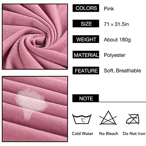 Kachanaa Stretch Head Scarfs Headbands for Muslim Soft Breathable Head Wraps Turbans Long Hair Hijab Scarves for Women(Pink) - Image 3