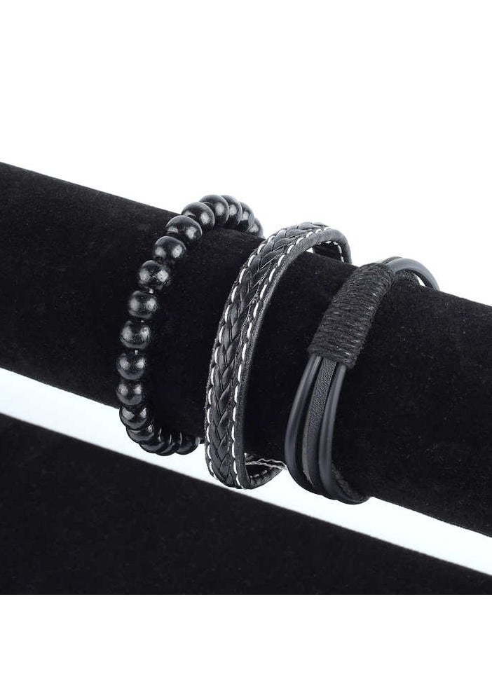 3 black faux leather bracelets  Set in a Stylish Gift Box - pzsku/ZF3AD726384AD218DA4AFZ/45/_/1733760828/39753e4e-594e-4263-ac77-6007adf6c9b6