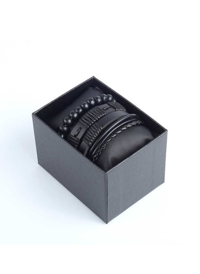 3 black faux leather bracelets  Set in a Stylish Gift Box - pzsku/ZF3AD726384AD218DA4AFZ/45/_/1733761090/03c83c26-7ca0-4181-8dc8-b642b42598be