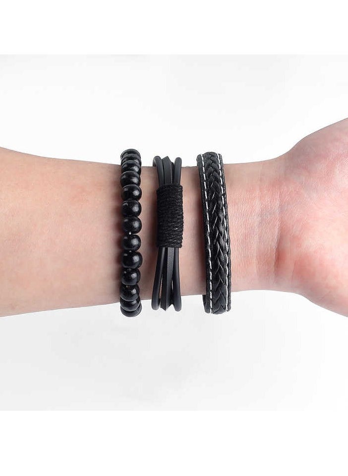 3 black faux leather bracelets  Set in a Stylish Gift Box - pzsku/ZF3AD726384AD218DA4AFZ/45/_/1733761092/5964f981-0375-4858-a366-350b073e38f1