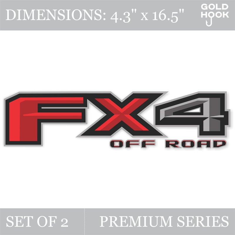 Gold Hook FX4 Decals Stickers for F150 F250 F350 Super Duty Trucks - Image 2