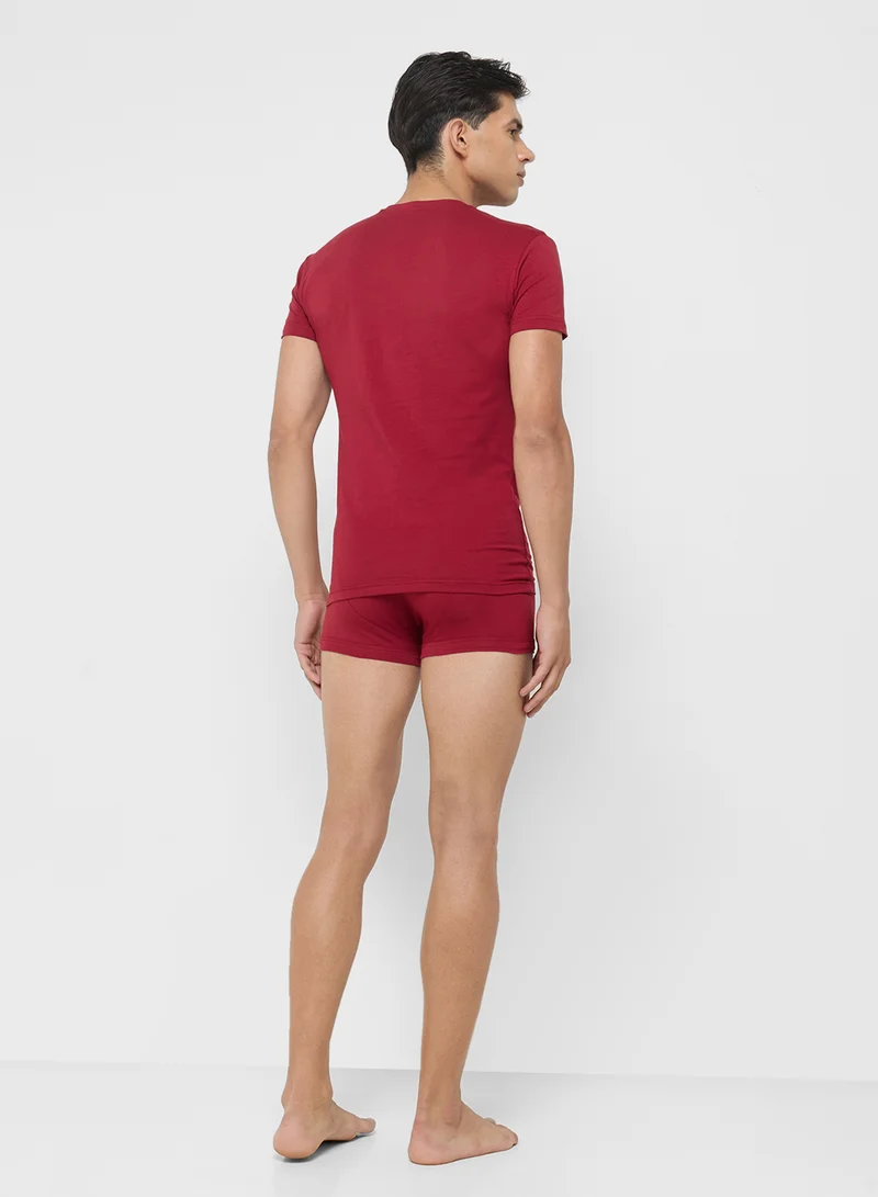امبوريو ارماني Essential Crew Neck and Trunks Set