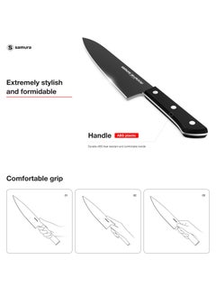 Samura Shadow Slicing Knife | Black Non-Stick Coating | 7.7"/196mm | Hardness 59 HRC | AUS-8 Stainless Steel | Durable ABS Plastic Handle | Professional Chef Knife | Heat Resistant | Kitchen Accessory  - Image 3