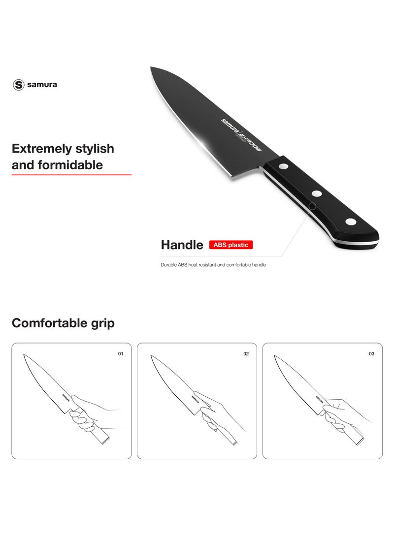 Samura Shadow Slicing Knife | Black Non-Stick Coating | 7.7"/196mm | Hardness 59 HRC | AUS-8 Stainless Steel | Durable ABS Plastic Handle | Professional Chef Knife | Heat Resistant | Kitchen Accessory  - Image 3