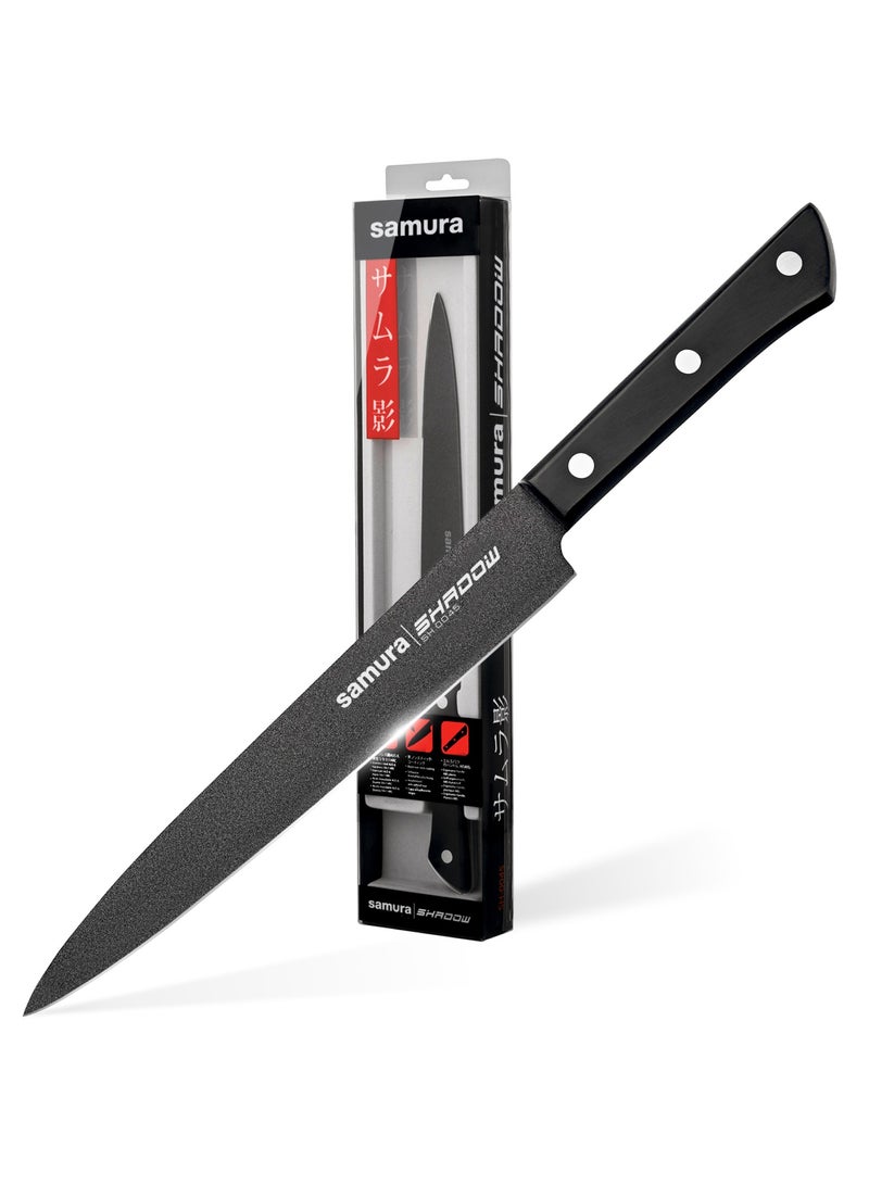 Samura Shadow Slicing Knife | Black Non-Stick Coating | 7.7"/196mm | Hardness 59 HRC | AUS-8 Stainless Steel | Durable ABS Plastic Handle | Professional Chef Knife | Heat Resistant | Kitchen Accessory  - Image 1