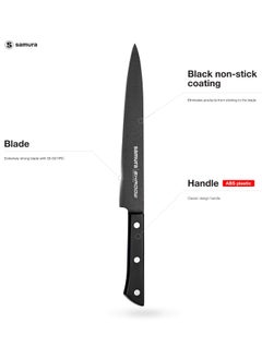 Samura Shadow Slicing Knife | Black Non-Stick Coating | 7.7"/196mm | Hardness 59 HRC | AUS-8 Stainless Steel | Durable ABS Plastic Handle | Professional Chef Knife | Heat Resistant | Kitchen Accessory  - Image 2