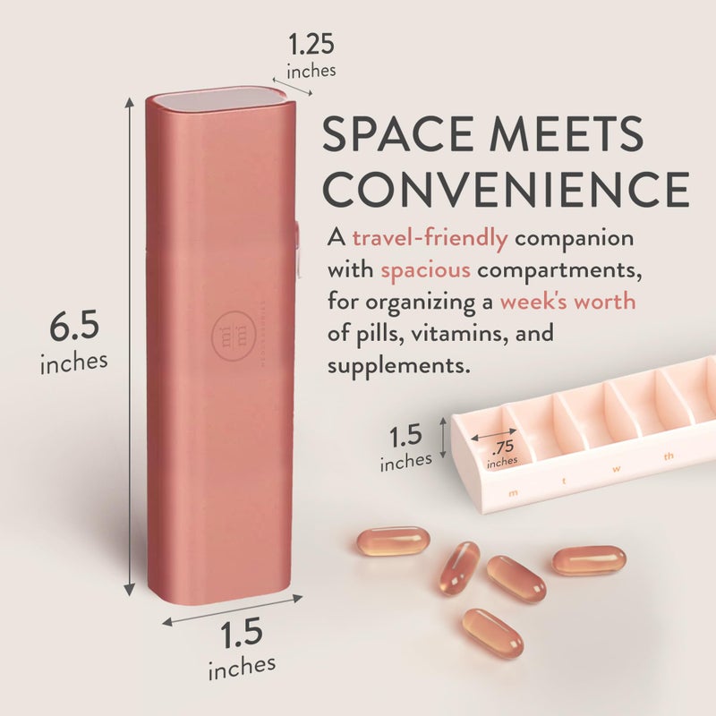 Mimi Medcessories - Pretty Pill Box Set - Stylish & Compact Daily Pill Organizer, Medication Pill Case, Pill Container for Vitamin Management, Pill Holder, Travel Essentials for Women & Men - Rose - Image 4