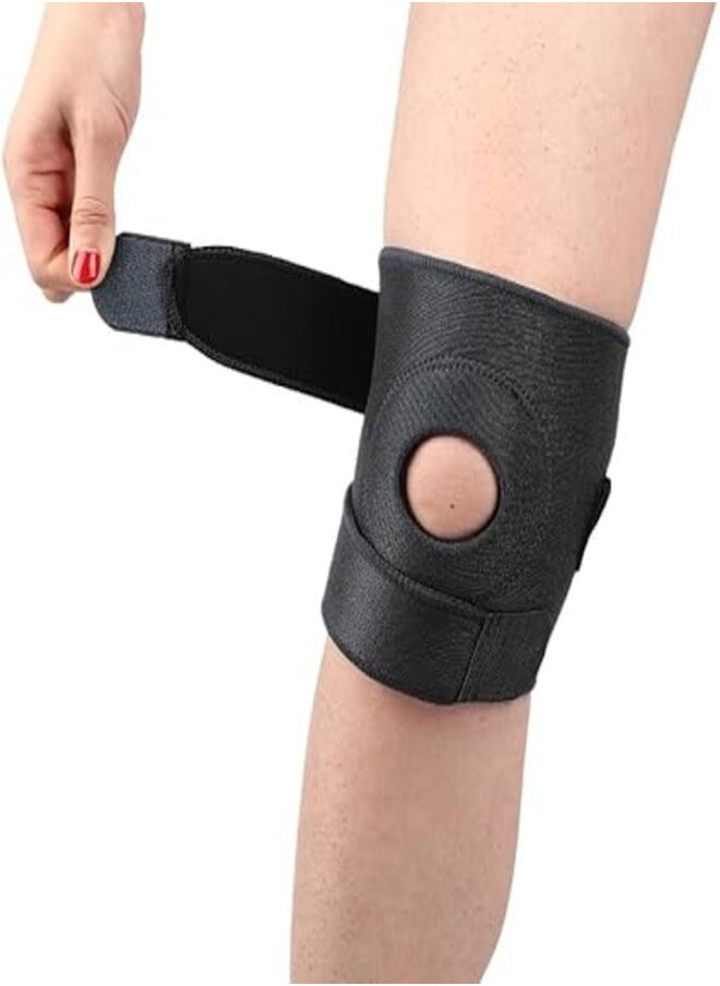 VIO Adjustable Knee Compression Sleeve Open Patella Knee Brace Neoprene Knee Pad Support for Weightlifting Gym Powerlifting Workout Protective Gear Stabilizer for Sports Hiking Cycling  - Image 2