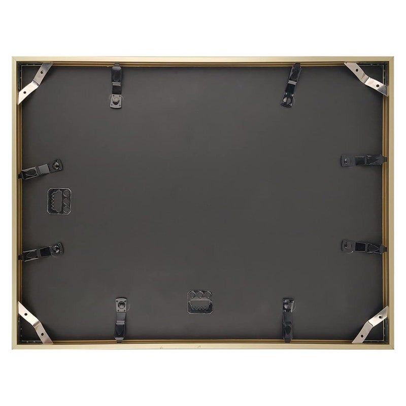 Frametory, 11x14 Aluminum Picture Frame - 11 x 14 Gold Frame with Removable Mat for 8 x 10 Photo - 14 by 11 Durable Metal Frame with Real Glass - Sawtooth Hanger for Easy Wall Display - 1 Pack - Image 3