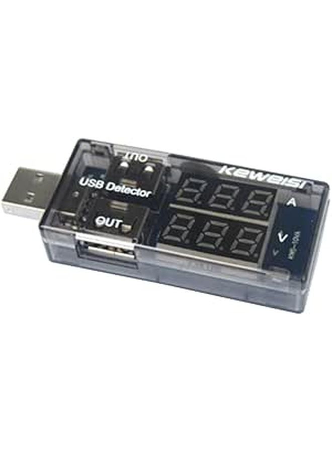 Dual Display LCD USB Voltage Multimeter Tester Portable Capacity Monitor For Chargers Power Banks Black - Image 1