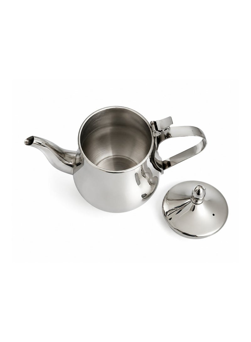 Bisbell 350ml Moroccan Stainless Steel Teapot with Hinged Lid, Long Pouring Spout and Ergonomic Handle, 304 Steel Tea Pot for Mint, Loose Leaf, Herbal & Green Tea - Image 2