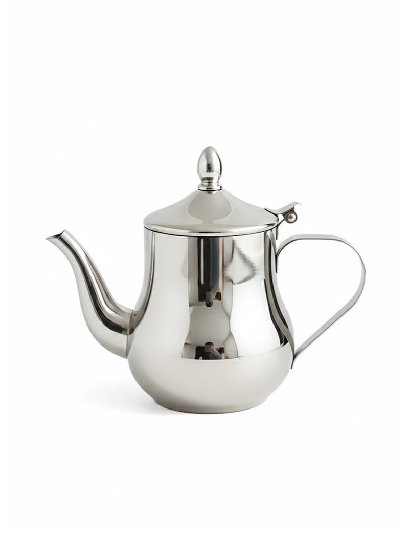 Bisbell 350ml Moroccan Stainless Steel Teapot with Hinged Lid, Long Pouring Spout and Ergonomic Handle, 304 Steel Tea Pot for Mint, Loose Leaf, Herbal & Green Tea - Image 1