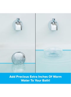 SlipX Solutions Slipx Solutions Bottomless Bath Overflow Drain Cover Adds Inches Of Water To Tub For Warmer  Deeper Bath  Clear  4  Diameter  - Image 4