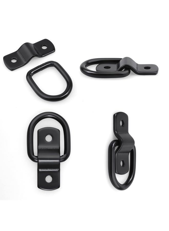 ExcelFu 12 Pack D-Ring Tie Downs, 1/4" D-Rings Anchor Lashing Ring for Loads on Trailers Trucks RV Campers Vans ATV SUV Boats Motorcycles etc Vehicles, Heavy Duty Tie Down Ring with Mounting Bracket - Image 5
