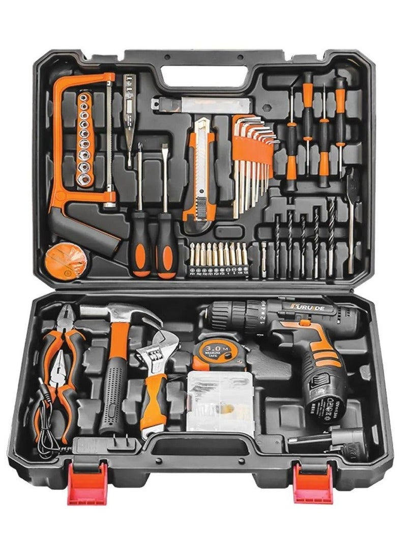 دينكس مجموعات أدوات ومثقاب لاسلكي، أدوات كهربائية، صندوق أدوات مركب، مجموعة أدوات إصلاح منزلية، مفك براغي كهربائي لاسلكي، صندوق أدوات، مجموعة أدوات يدوية منزلية - Image 2