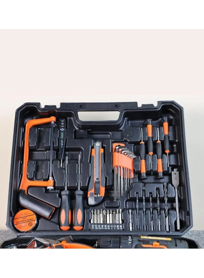دينكس مجموعات أدوات ومثقاب لاسلكي، أدوات كهربائية، صندوق أدوات مركب، مجموعة أدوات إصلاح منزلية، مفك براغي كهربائي لاسلكي، صندوق أدوات، مجموعة أدوات يدوية منزلية - Image 5