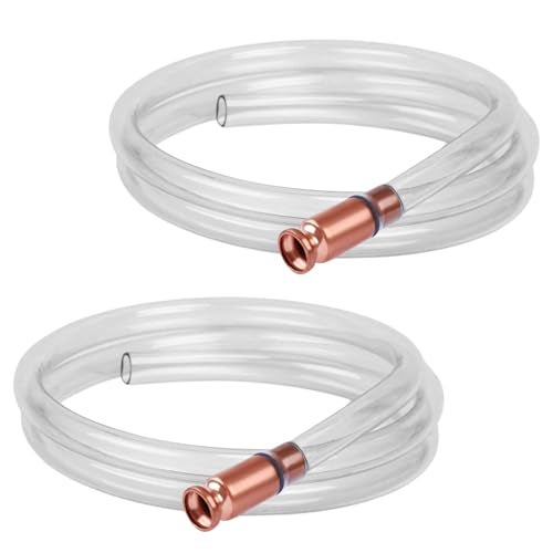 Wadoy Self-Priming Siphon Hose Pump Kit - 6FT 1/2" Valve Liquid Transfer Hose for Gas, Oil, Water, Aquarium, Fuel - Food Grade Silicone Tubing, Universal Fit for Jugs, Barrels, Tanks(2 Pack) - Image 1