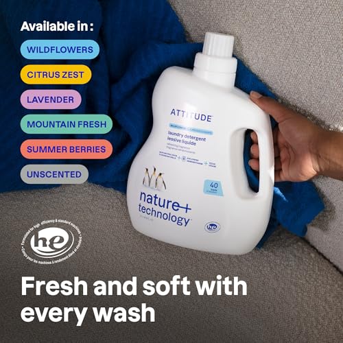 ATTITUDE Liquid Laundry Detergent, EWG Verified, HE Compatible, Plant-Based & Vegan, Natural Laundry Soap, Lavender Scent, 40 Loads, 67.6 Fl Oz - Image 2