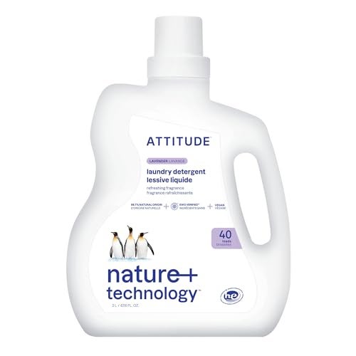 ATTITUDE Liquid Laundry Detergent, EWG Verified, HE Compatible, Plant-Based & Vegan, Natural Laundry Soap, Lavender Scent, 40 Loads, 67.6 Fl Oz - Image 1