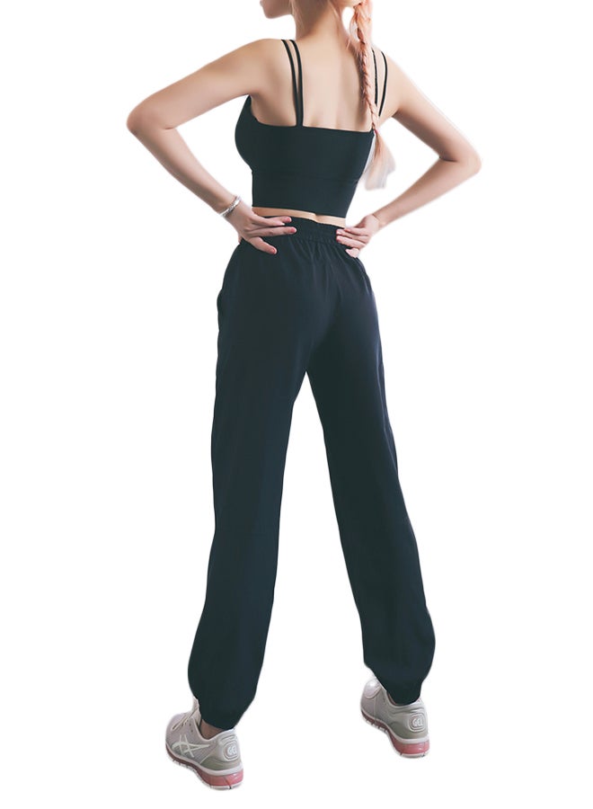 Comfy Drawstring Joggers Black - Image 4