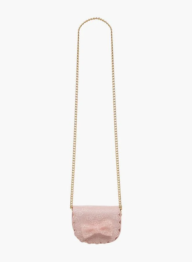 Little Missy PINK Bow Embellished Crossbody Bag with Chain Strap Ramadan Collection for Women | Best Price UAE