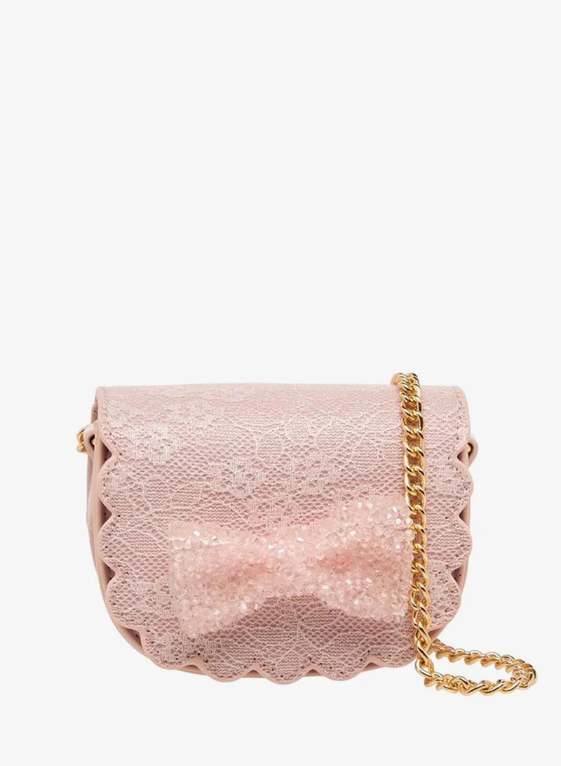 Little Missy Bow Embellished Crossbody Bag with Chain Strap Ramadan Collection