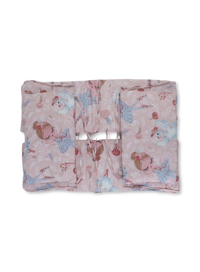 Baby Crib Bumper Set – Pink with Ballerina Print - Image 1