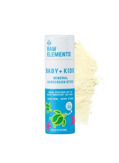 raw elements Raw Elements Baby & Kids SPF 30 Organic Sunscreen Stick, Non-Nano Zinc Oxide, Reef-Safe, Cruelty-Free, Gluten & Nut Free, Zero Waste Tube, Travel Sunblock 1.0 oz  - Image 1