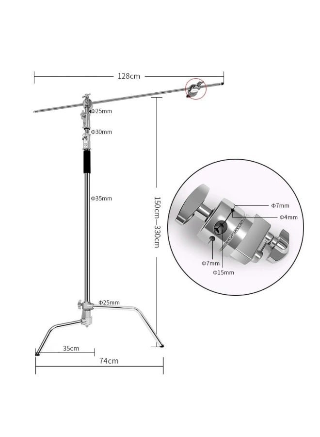 FX Studio 3M Stainless Steel C-Stand with Boom Arm - ER-300C - Image 2