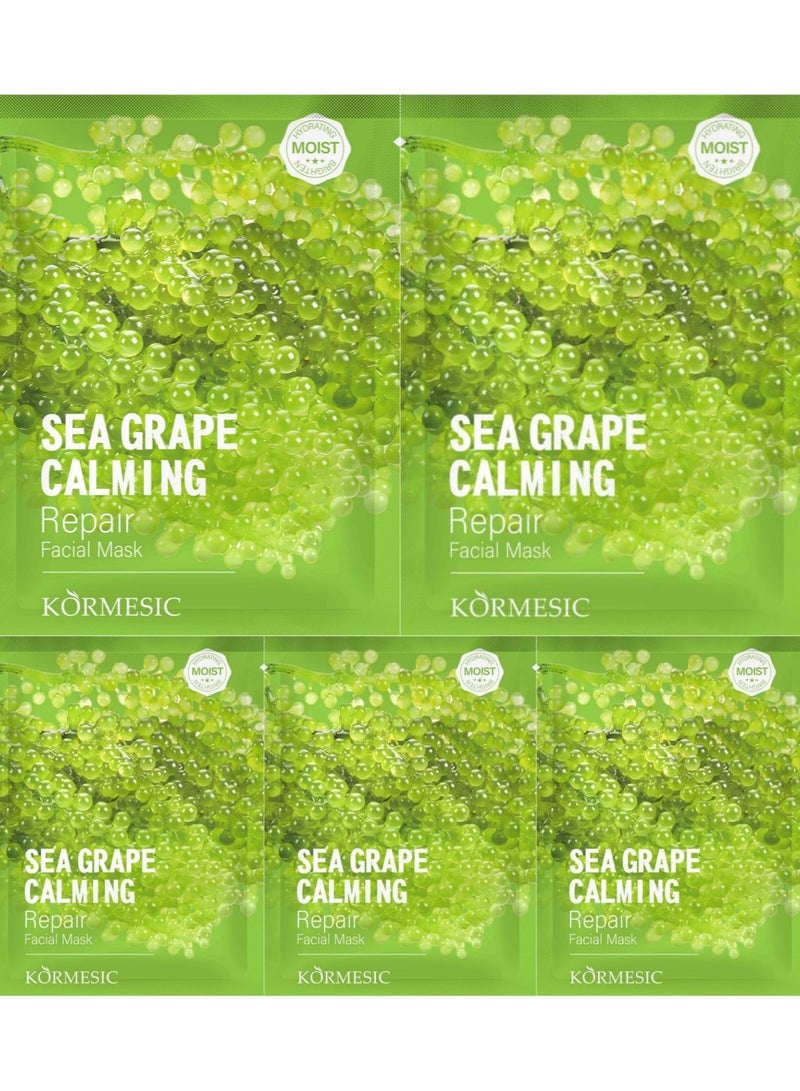 Kormesic قناع العنب البحري 5 قطع، 25 مل لكل قطعة - ترطيب عميق، حماية مضادة للأكسدة، مناسب للعناية اليومية - Image 1