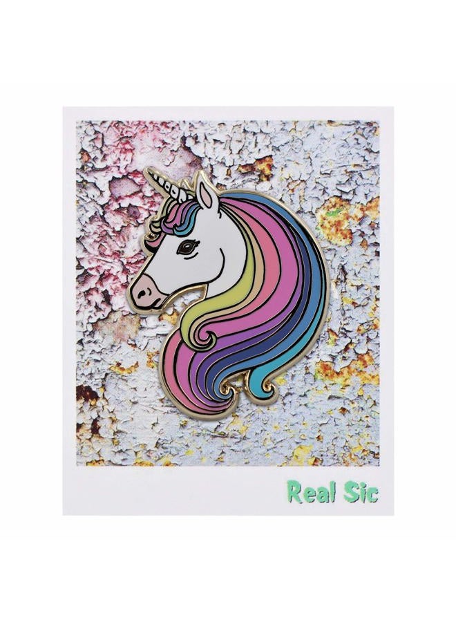 Real Sic Majestic Unicorn Enamel Pin - Rainbow Hair Unicorn Pin Cute Accessory for Backpacks, Bags, Jackets and Hats - Image 2