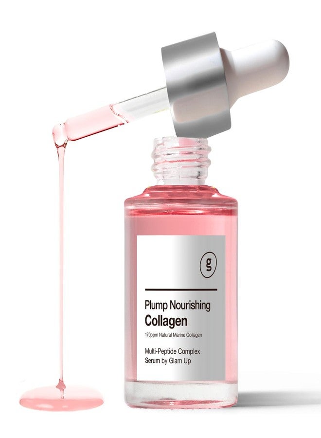 GLAM UP Plump Nourishing Dive in Real Marine Collagen Serum - Anti Aging with Hyaluronic Acid, Lifting,Tightening Skincare, Repair Skin with Peptide Complex Facial Serum 30ml (1.01 Fl Oz) - Image 1